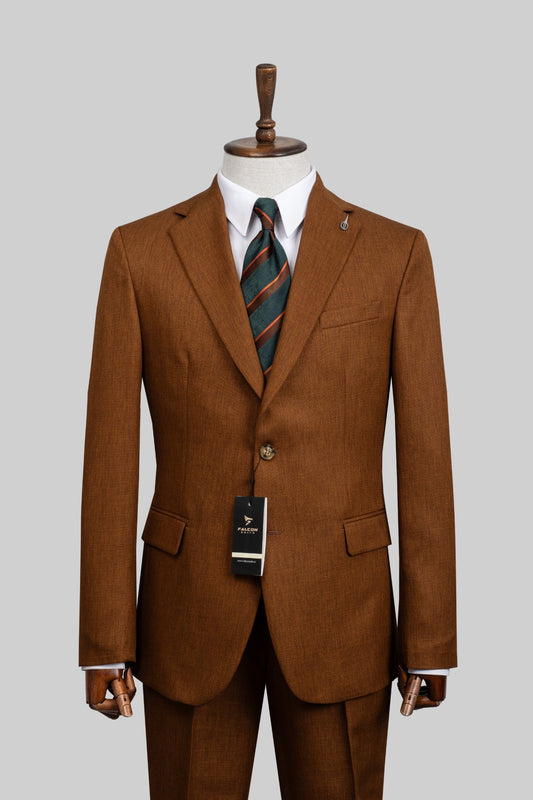 Chestnut Charm – European Copper Brown 2-Piece Suit