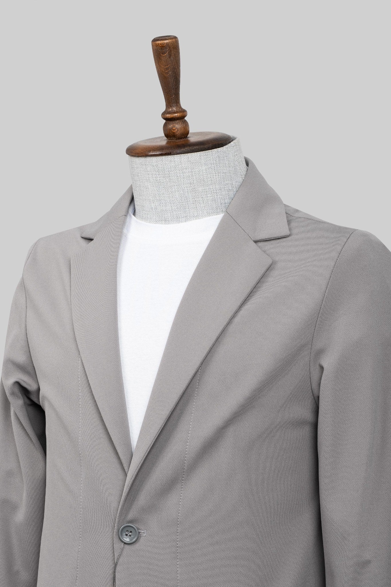 Stone Ease – Lightweight Stretch Shacket-Blazer (Grey)