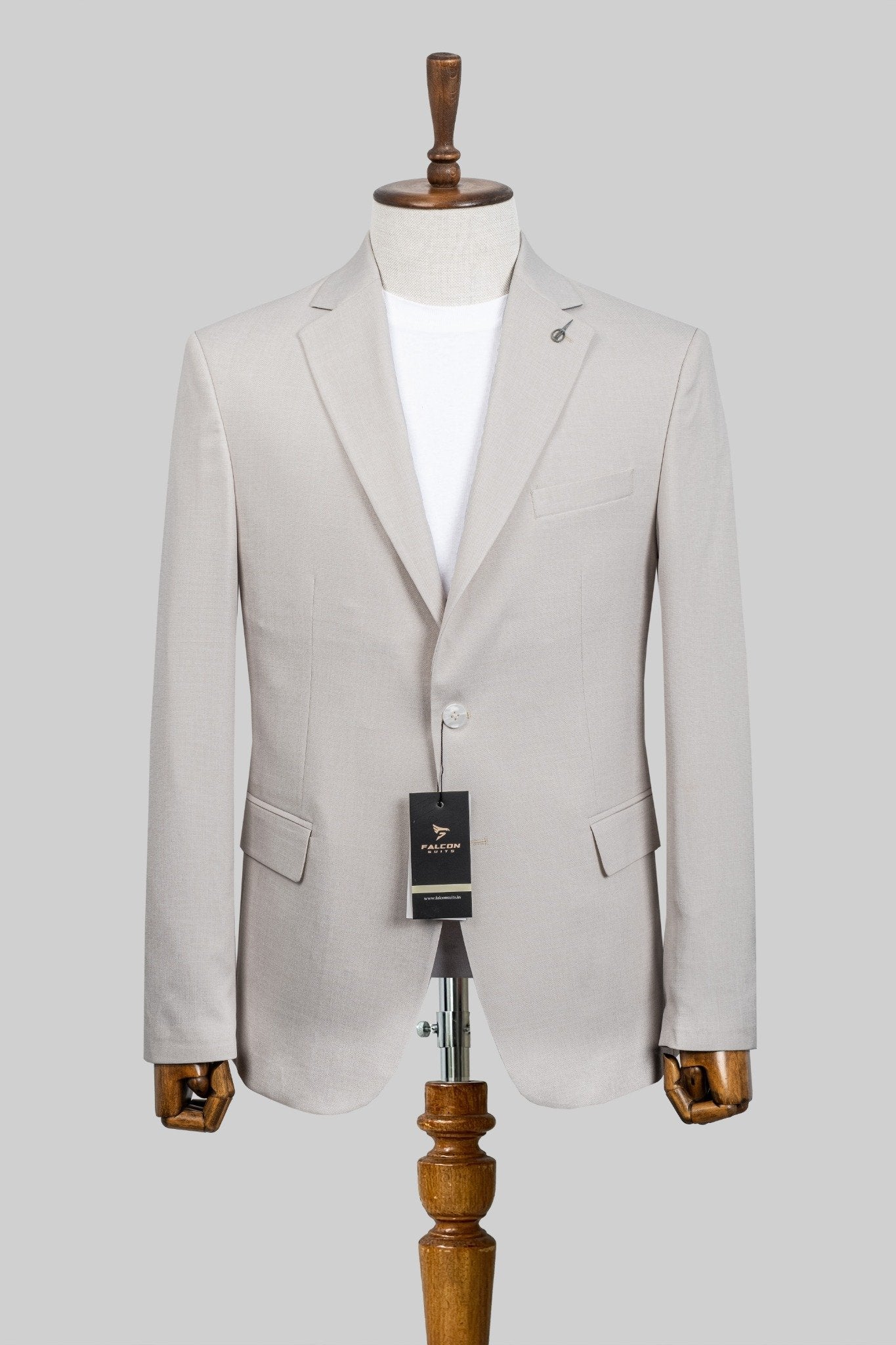 Ash Mist – European Linen Light Grey Textured Blazer