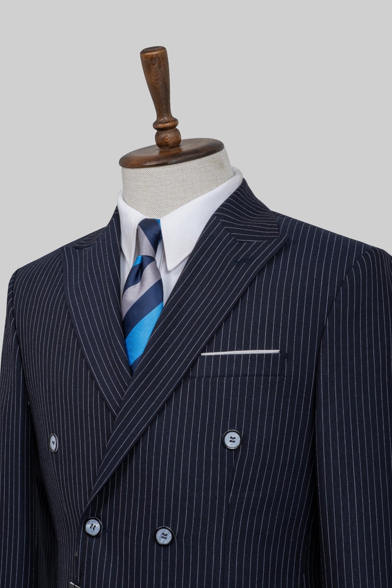 Midnight Stripes – European Navy Pinstripe 2-Piece Suit