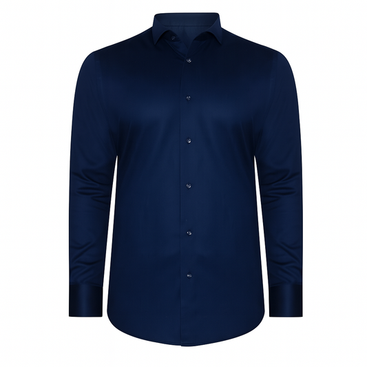 Men's Navy Business Shirt – Wrinkle Resistant Fabric