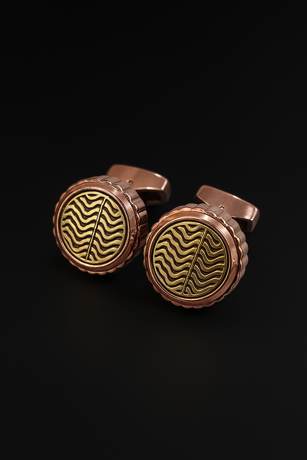 Luxurious Imported Round Cufflinks – Blue | Silver | Gold Variants