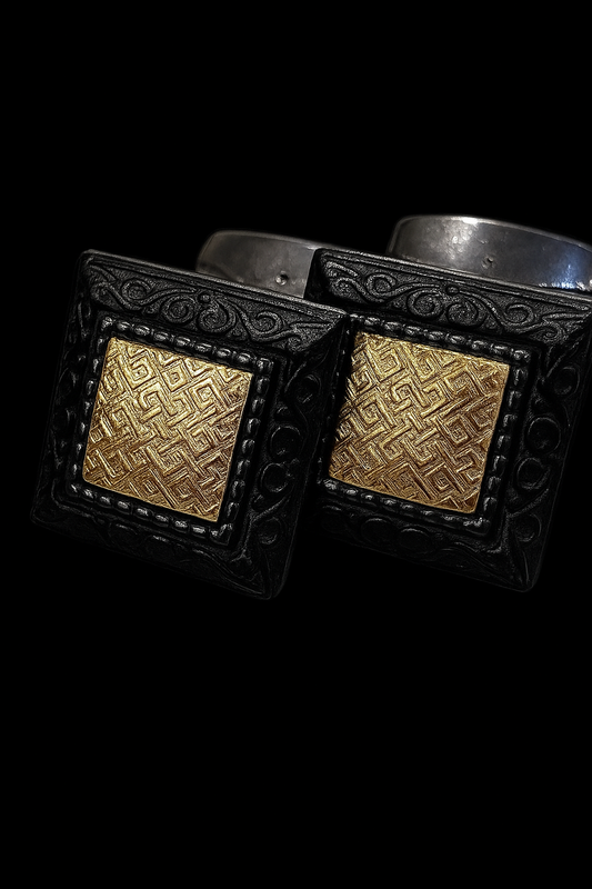 Luxurious Imported Men’s Square Cufflinks – Silver, Gold & Black Variants