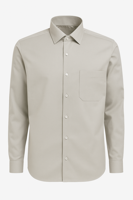 Men's Light Olive Formal Shirt – Imported Luxury Cotton Blend for Elegant Office Wear