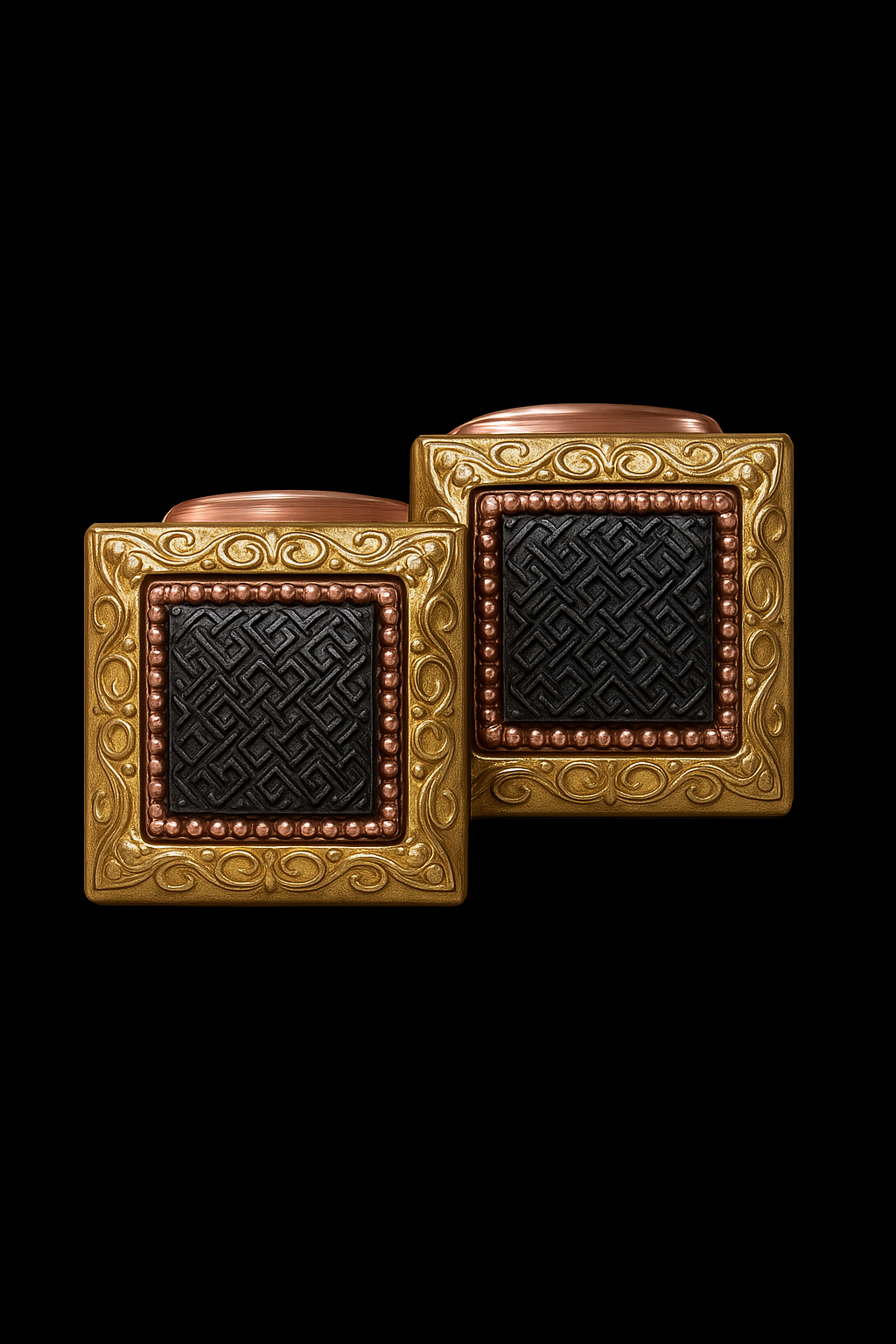 Luxurious Imported Men’s Square Cufflinks – Silver, Gold & Black Variants