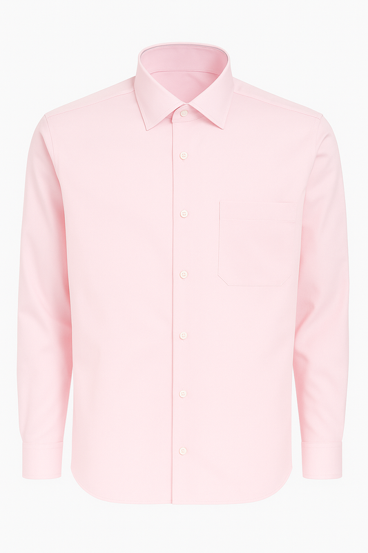 Men’s Premium Formal Shirt – Imported Luxury Cotton Blend (Off White, Light Pink)