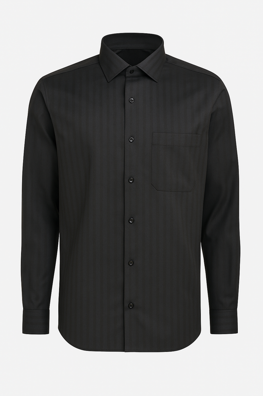 Men's Premium Striped Casual Shirt – Imported Luxury Cotton Blend (Black, White, Sky Blue)