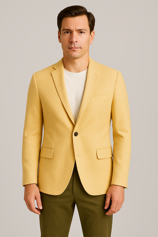 Sunshine Yellow Single Button Blazer Slim-fit (Imported)