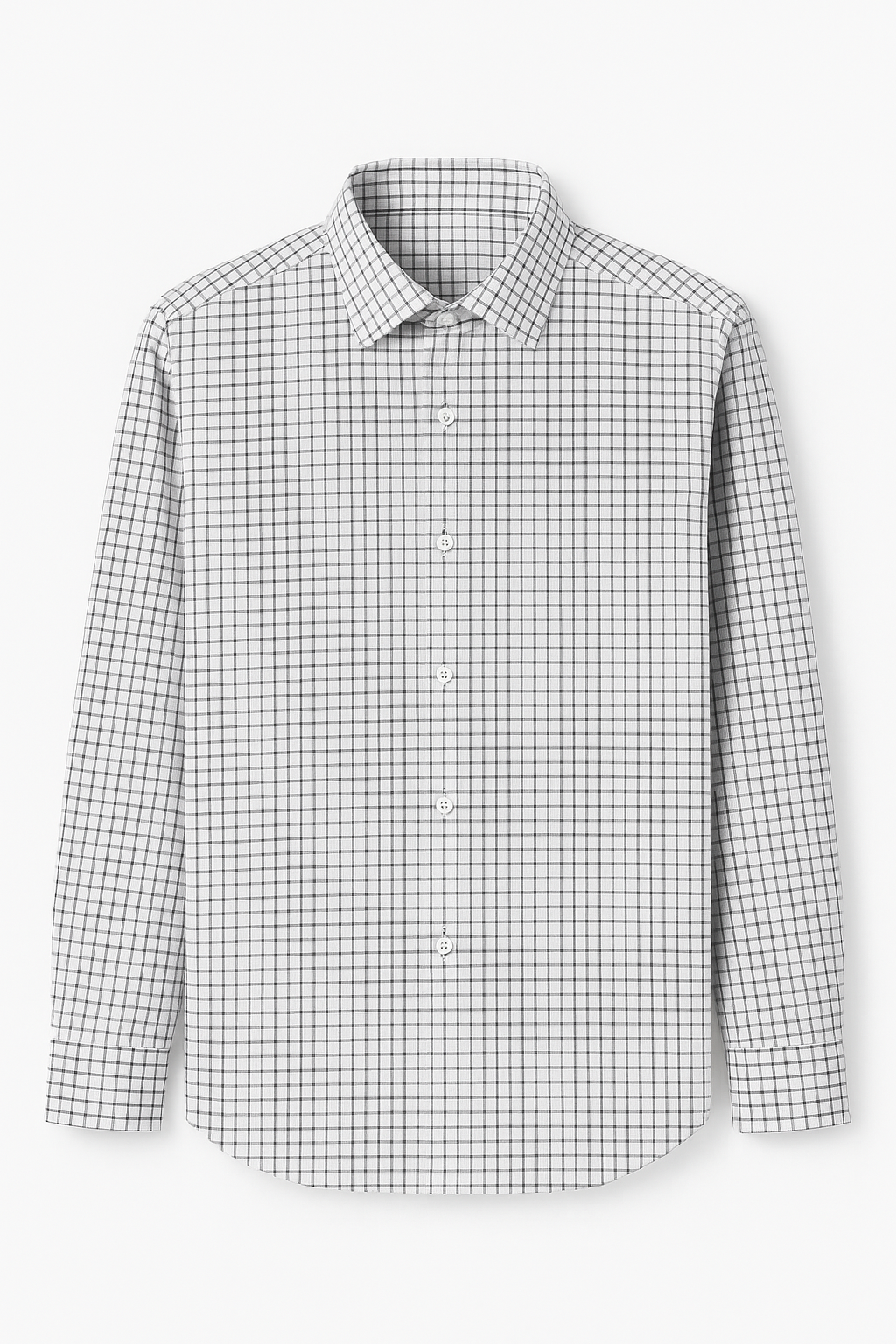 White & Black Check Slim Fit Formal Shirt for Men – Imported Business Wear