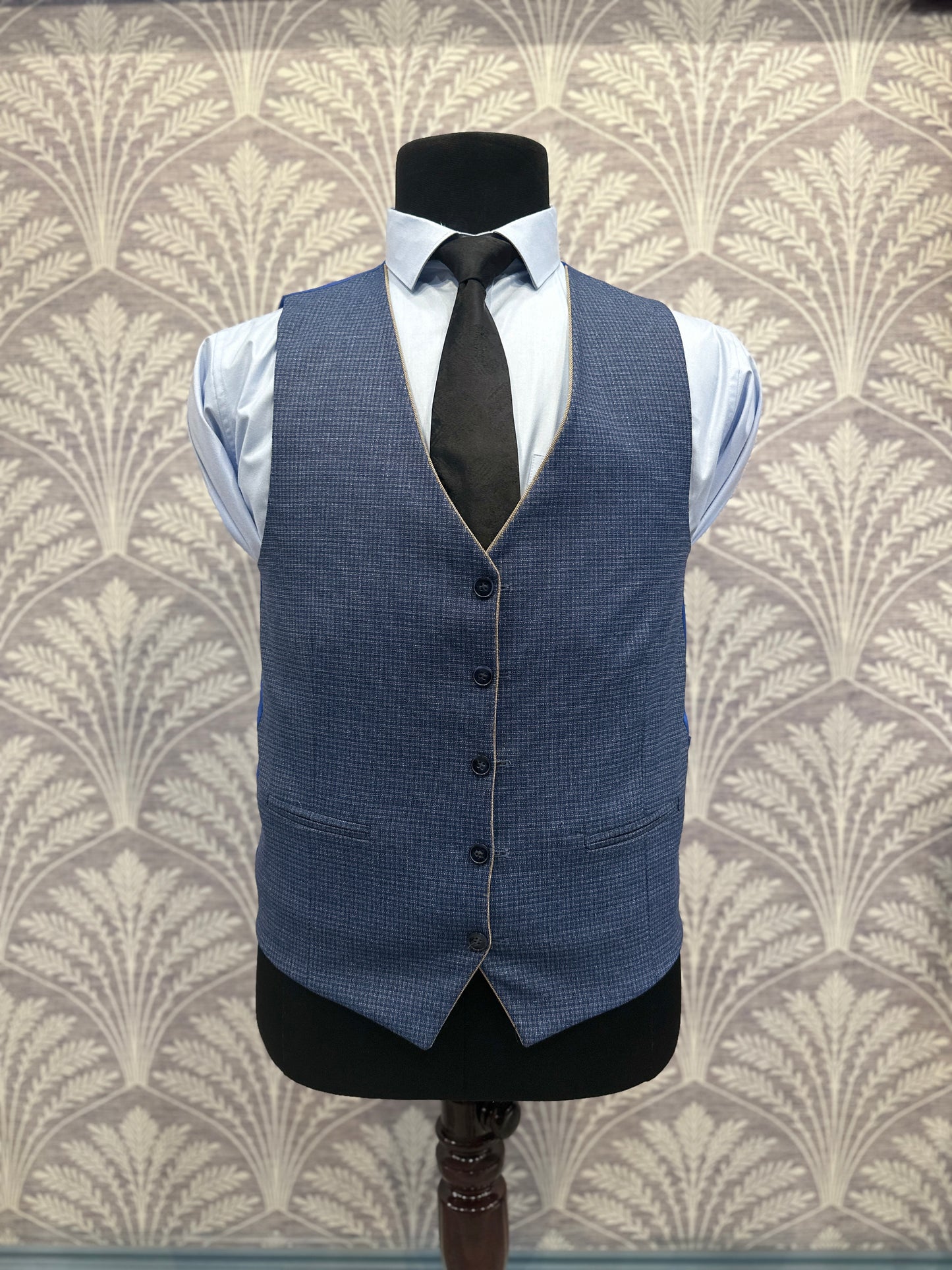 Midnight Blue 3-Piece Slim Fit Suit – Dual Look Waistcoat (Imported)