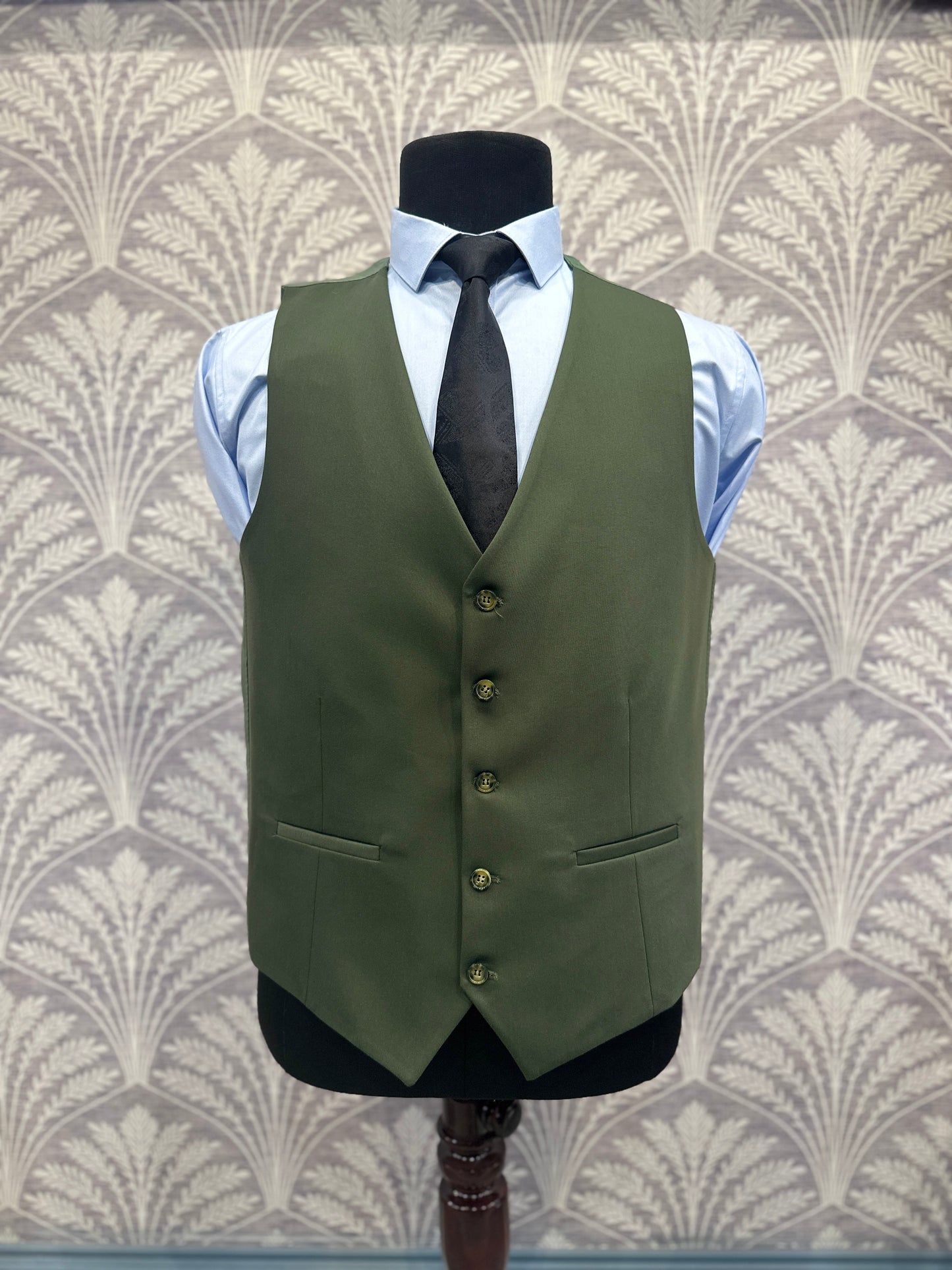Olive Green Three-Piece Slim fit Suit (Imported)