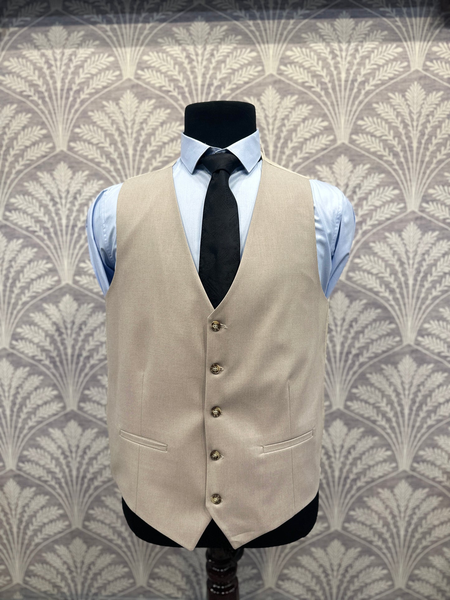 Beige Slim Fit Three-Piece Suit (Imported)