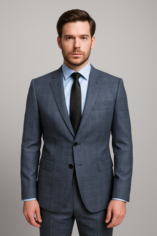 Slate Blue Slim Fit Two-Piece Suit