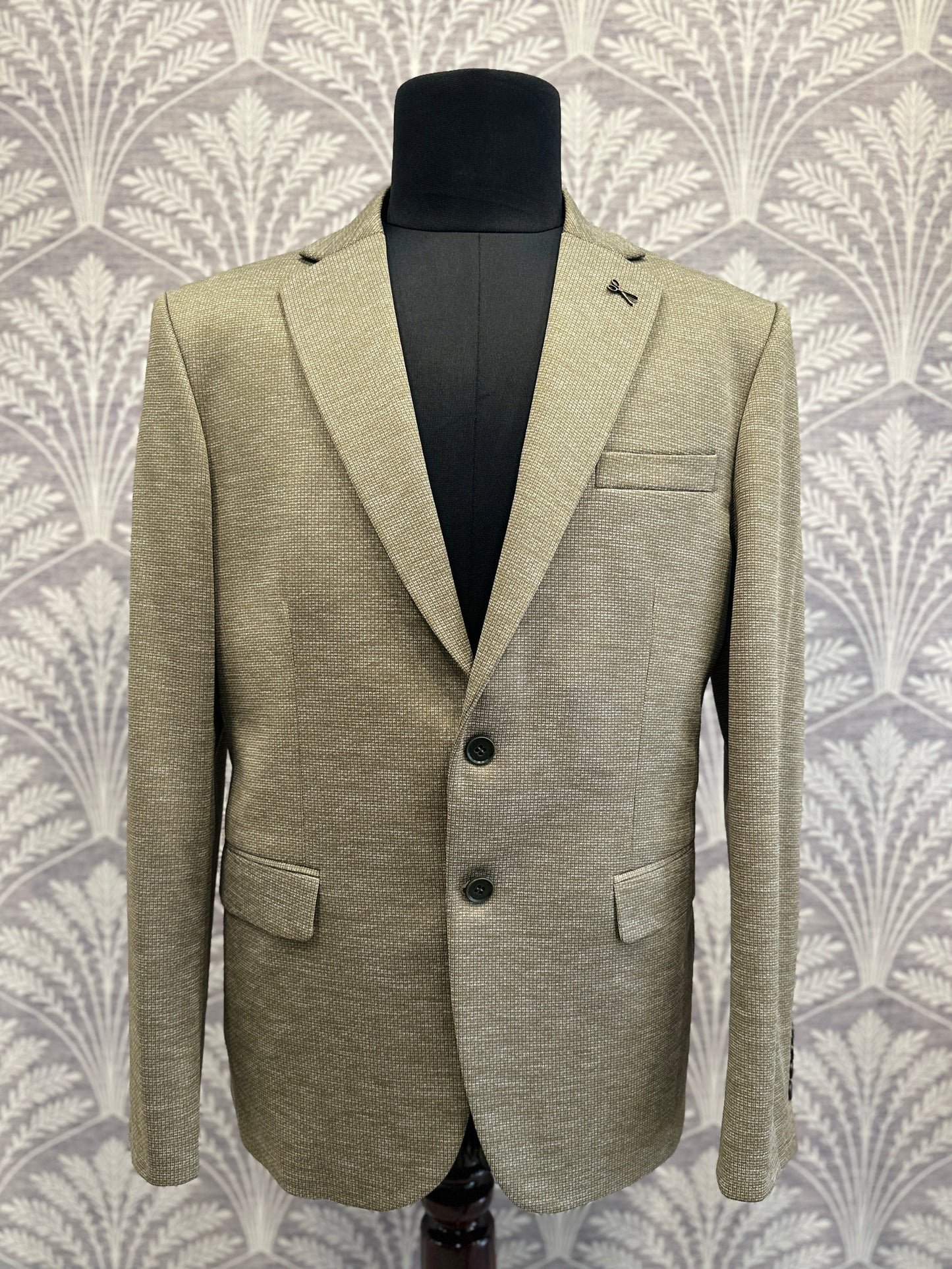 Ivory Check Slim Fit Blazer (Imported)