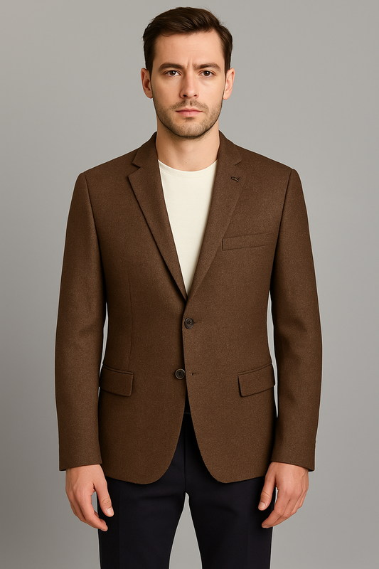 Peanut Brown Slim Fit Blazer (Imported)