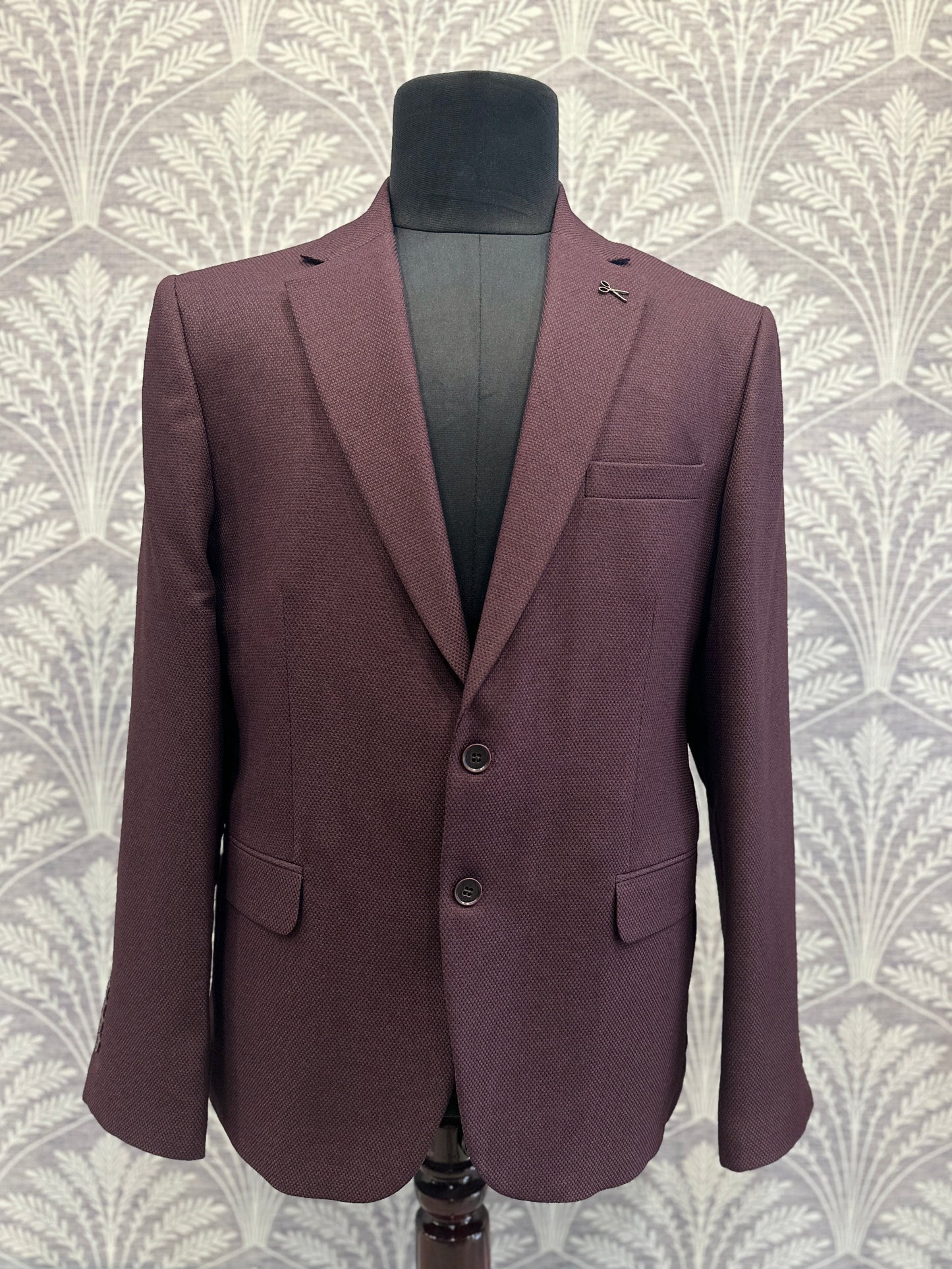 Wine Slim Fit Blazer - KTY (Imported)