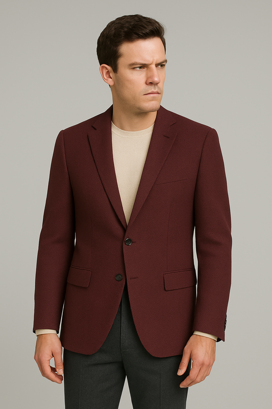 Wine Slim Fit Blazer - KTY (Imported)