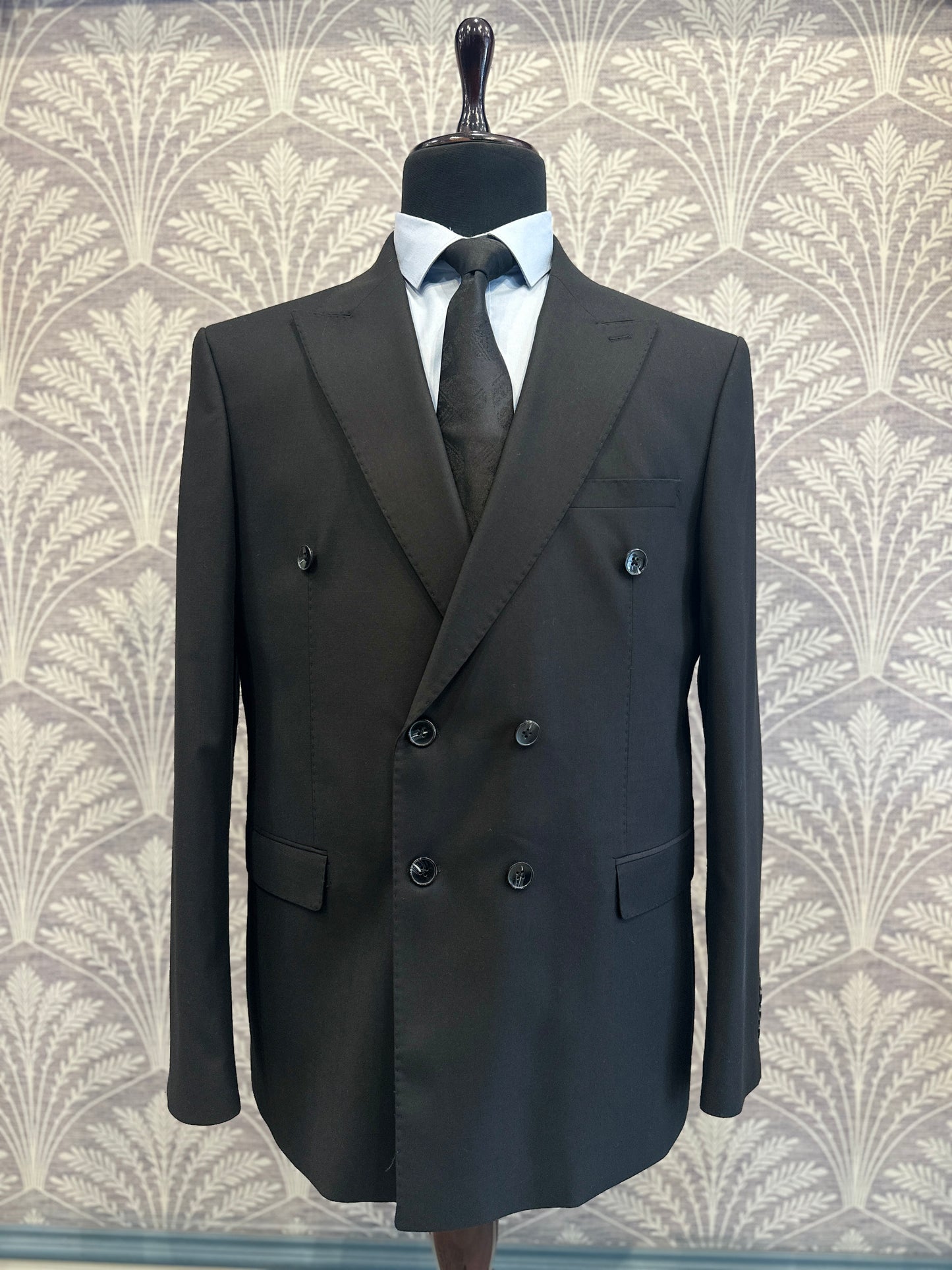 Double Breasted Black Slim Fit Suit