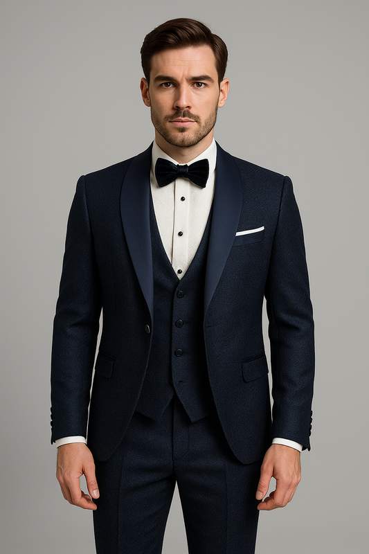 Midnight Haze Slim Fit Tuxedo – 3 Piece Ensemble