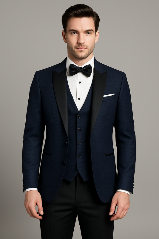 Noir Diamond Slim Fit Tuxedo – 3 Piece Set