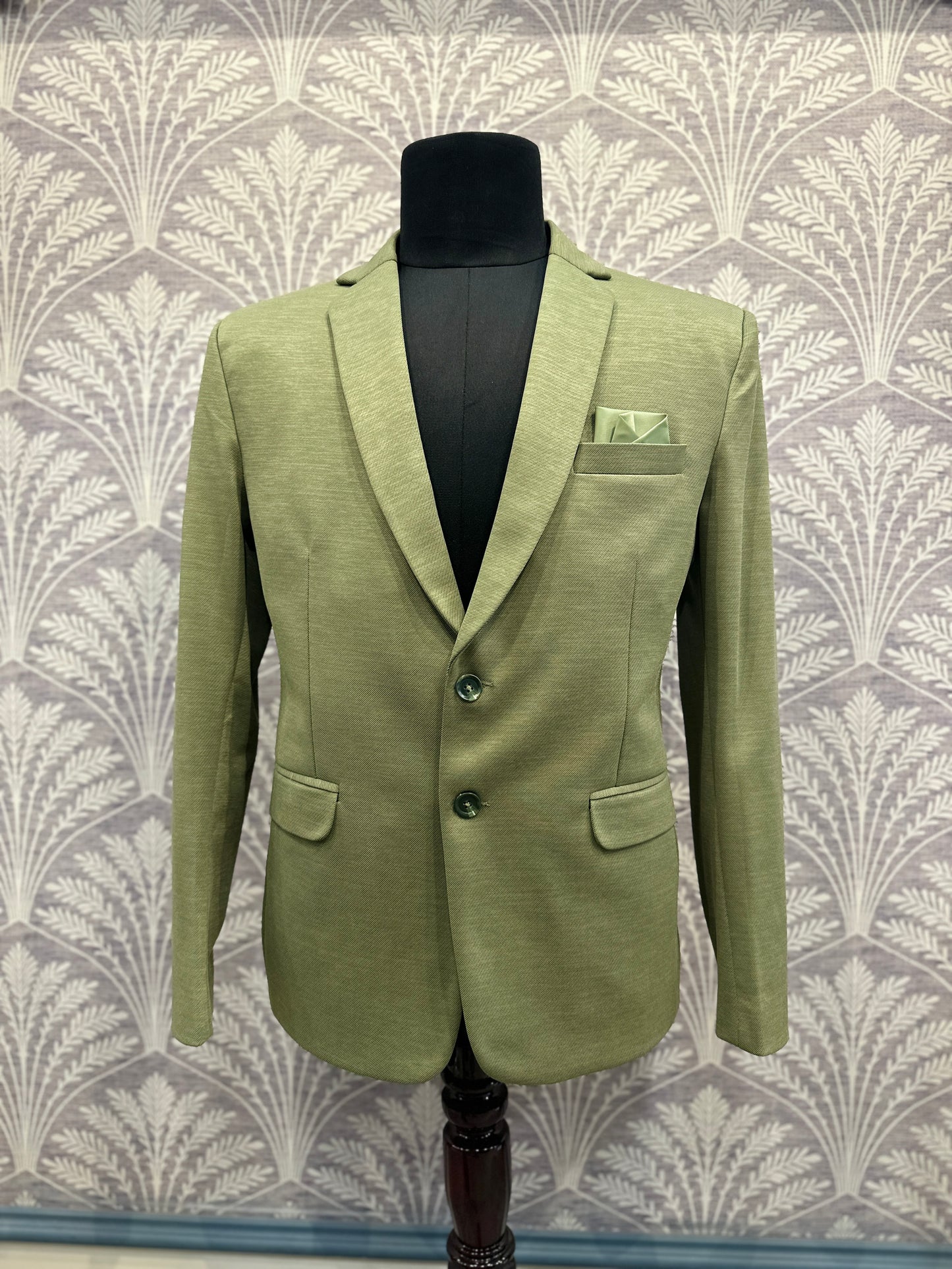 Olive Green Blazer – Regular Fit (Indian Collection)