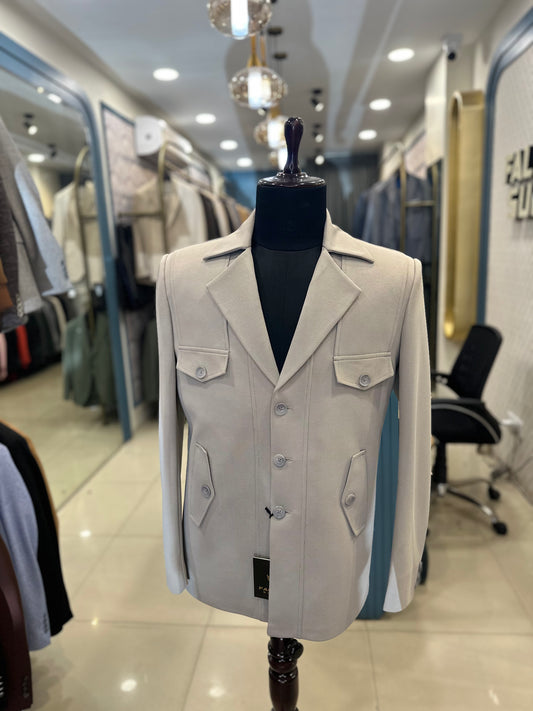 Cream Four Pocket Blazer