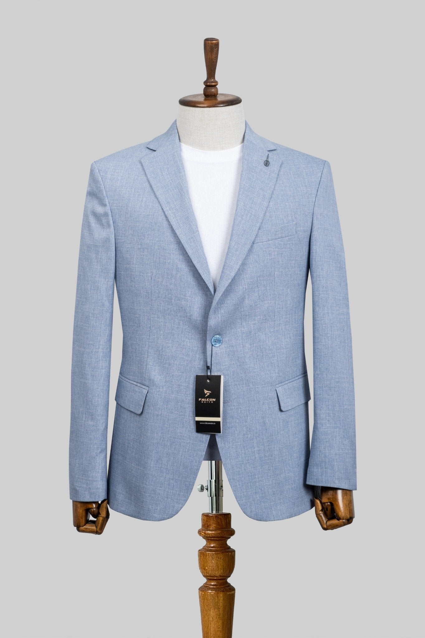 Skyline Breeze – European Light Blue Linen Blazer