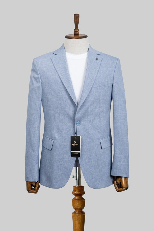 Skyline Breeze – European Light Blue Linen Blazer