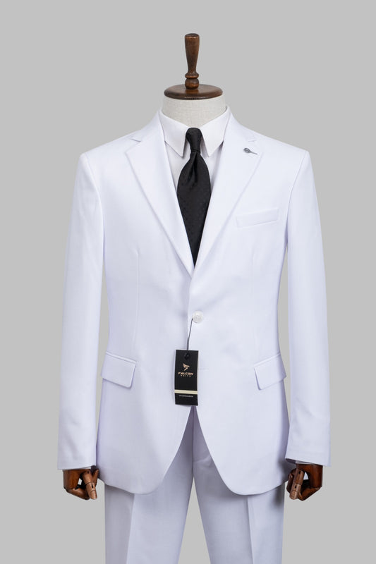 Glacier White – European Classic White 2-Piece Suit