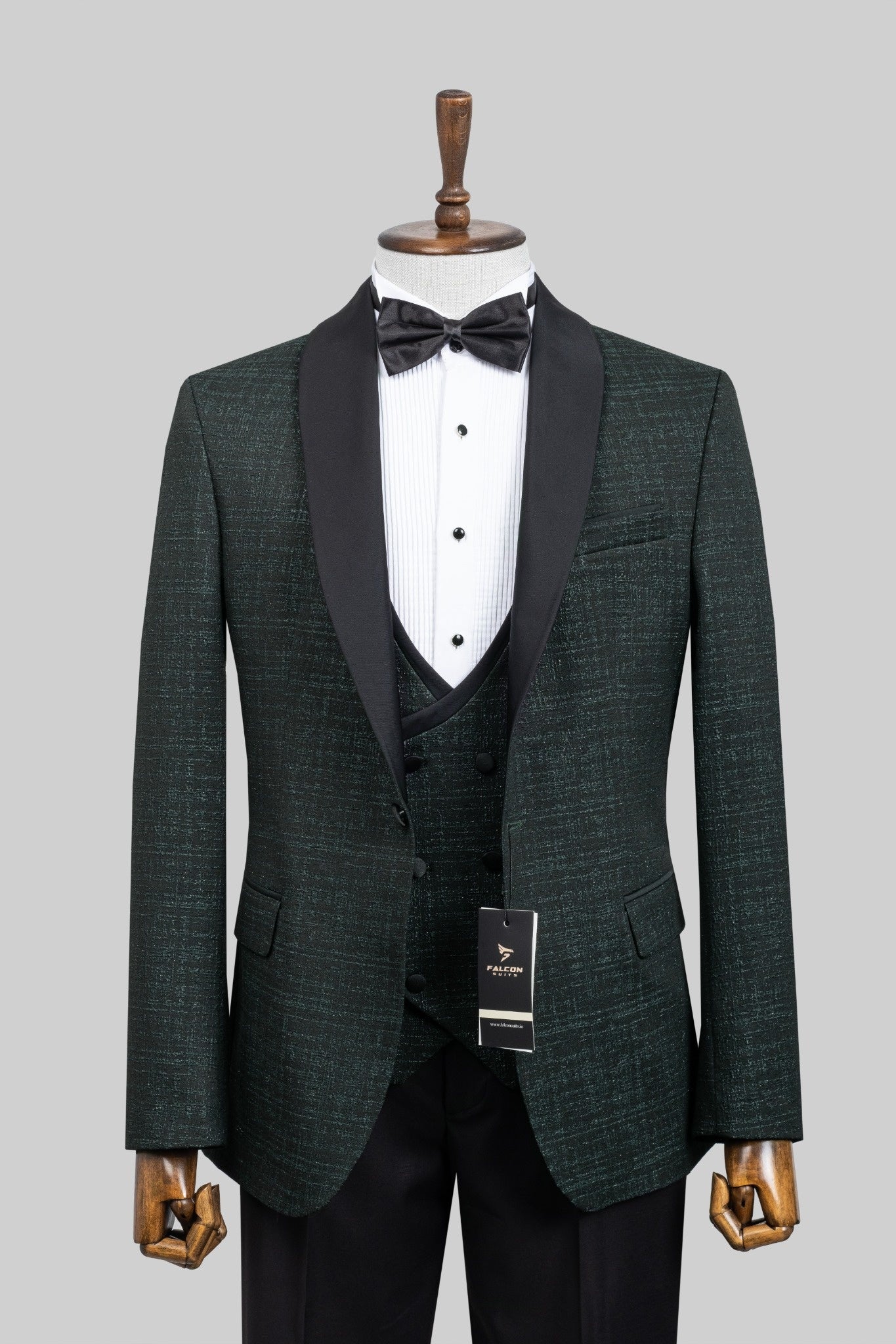 Midnight Emerald – 3 Piece European Dark Green Wedding Tuxedo