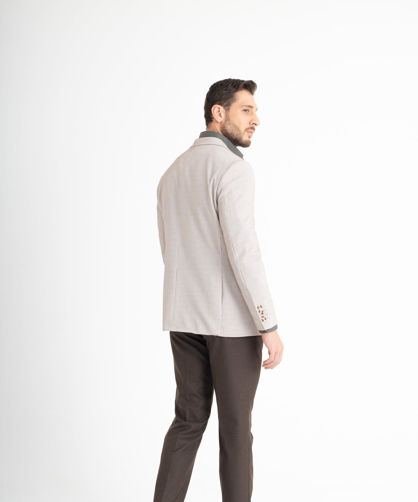 Cream Tweed Slim Fit Blazer (Imported)