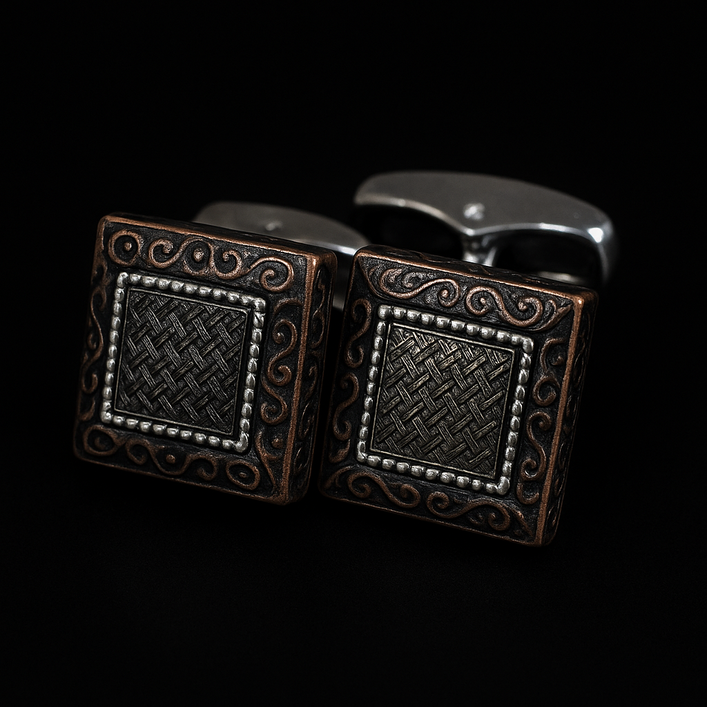 Luxurious Imported Men’s Square Cufflinks – Silver, Gold &amp; Black Variants