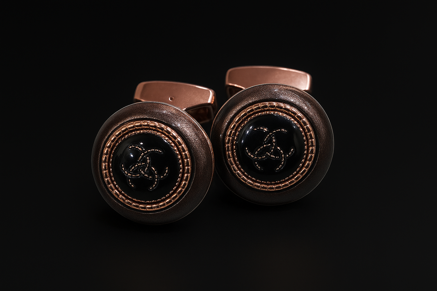 Men’s Luxurious Imported Round Cufflinks – Maroon, Red &amp; Black Variants