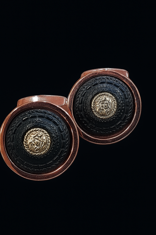 Luxurious Imported Round Cufflinks – Red, White &amp; Black Variants