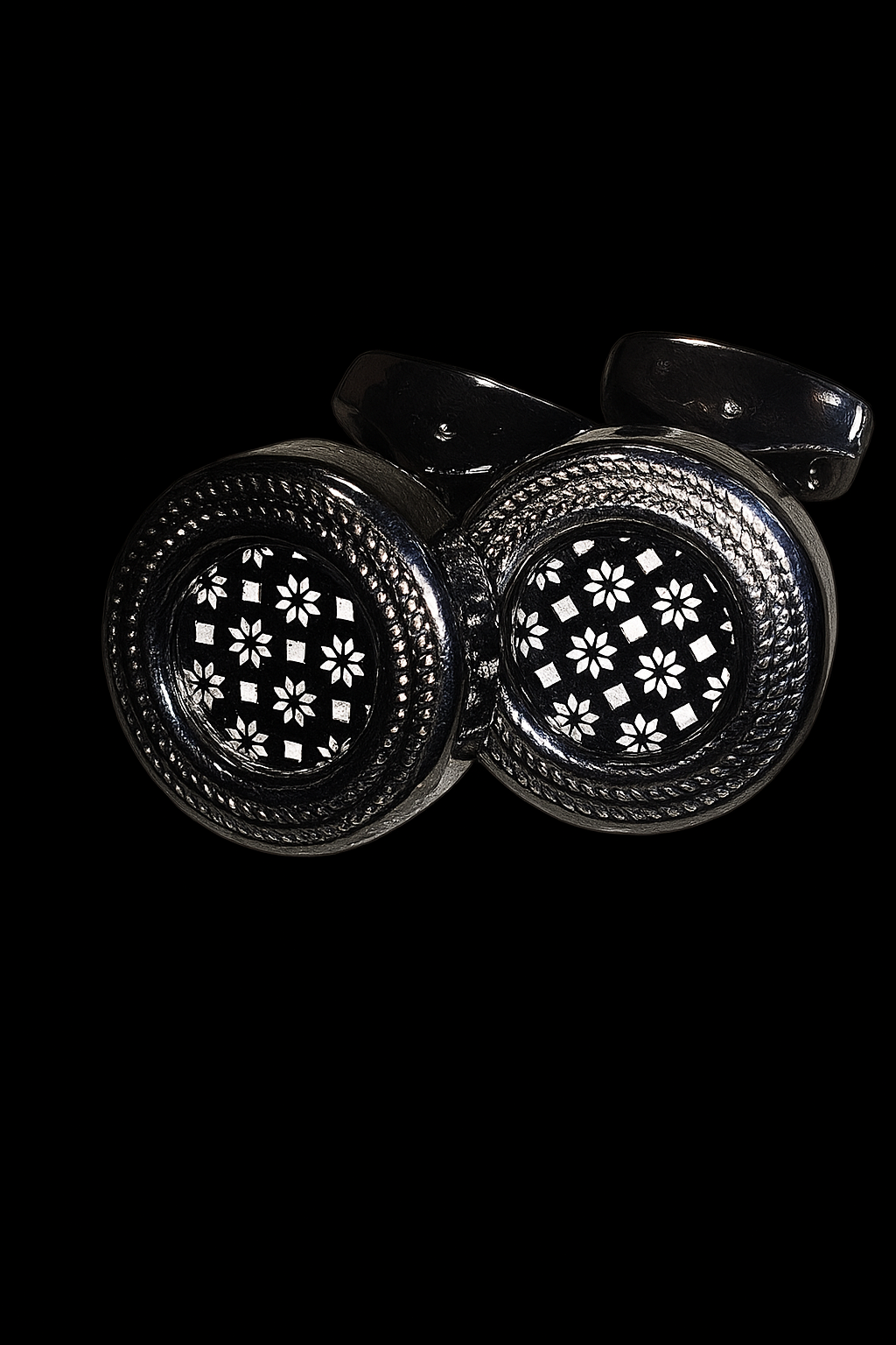 Luxurious Imported Round Cufflinks – Red, White &amp; Black Variants