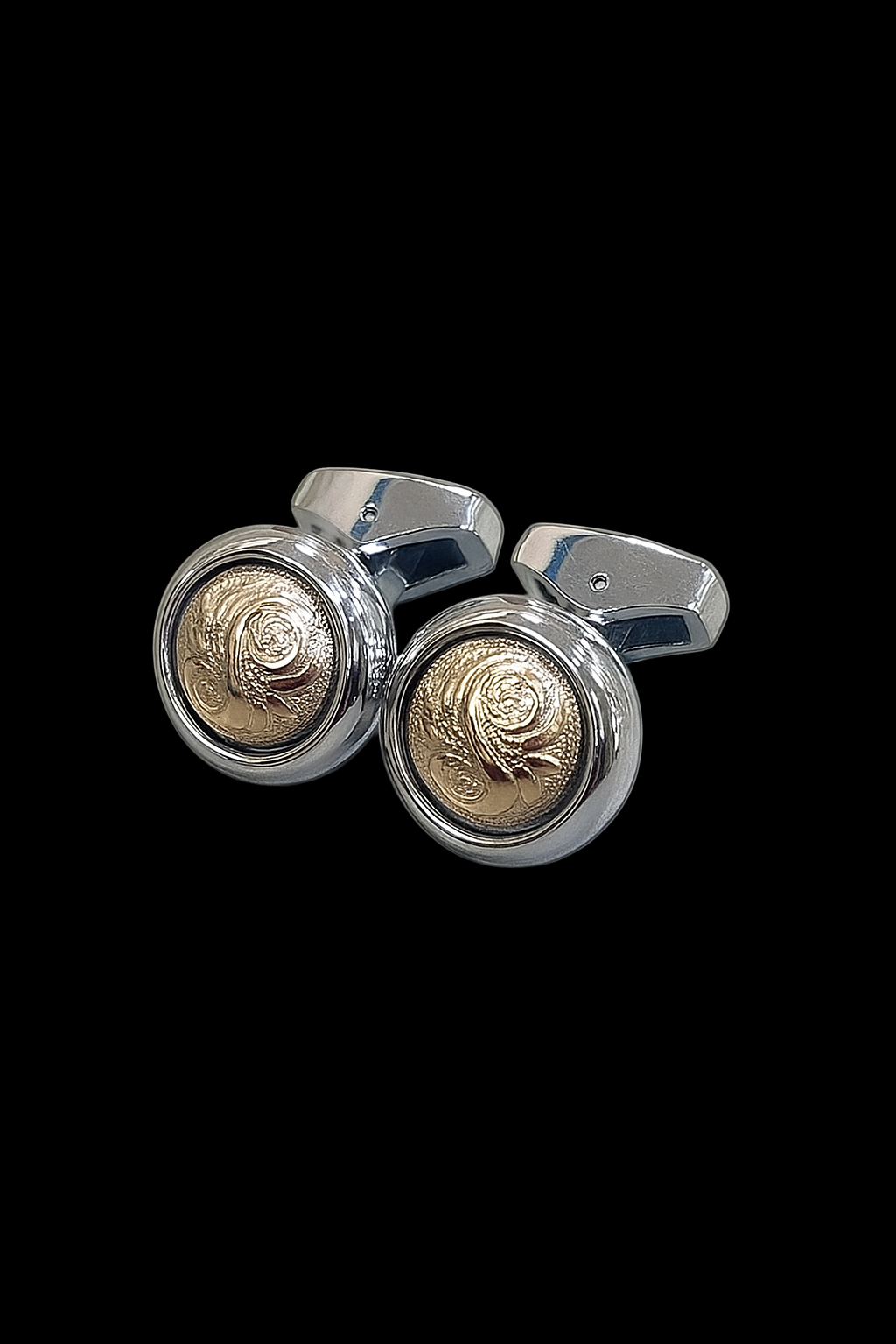 Luxurious Imported Round Cufflinks – Blue | Silver | Gold Variants
