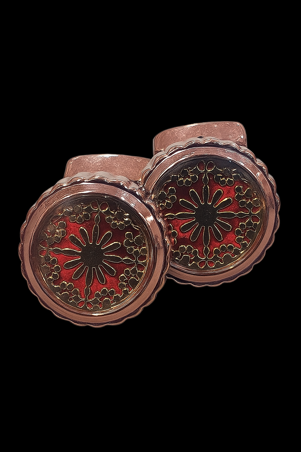 Luxurious Imported Round Cufflinks – Red, White &amp; Black Variants