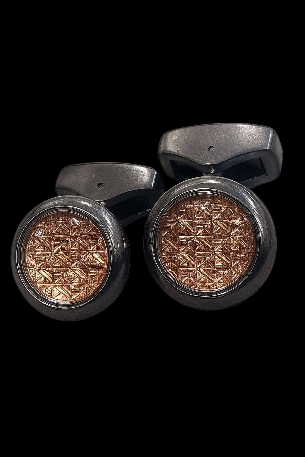 Men’s Luxurious Imported Round Cufflinks – White, Gold &amp; Blue Finish