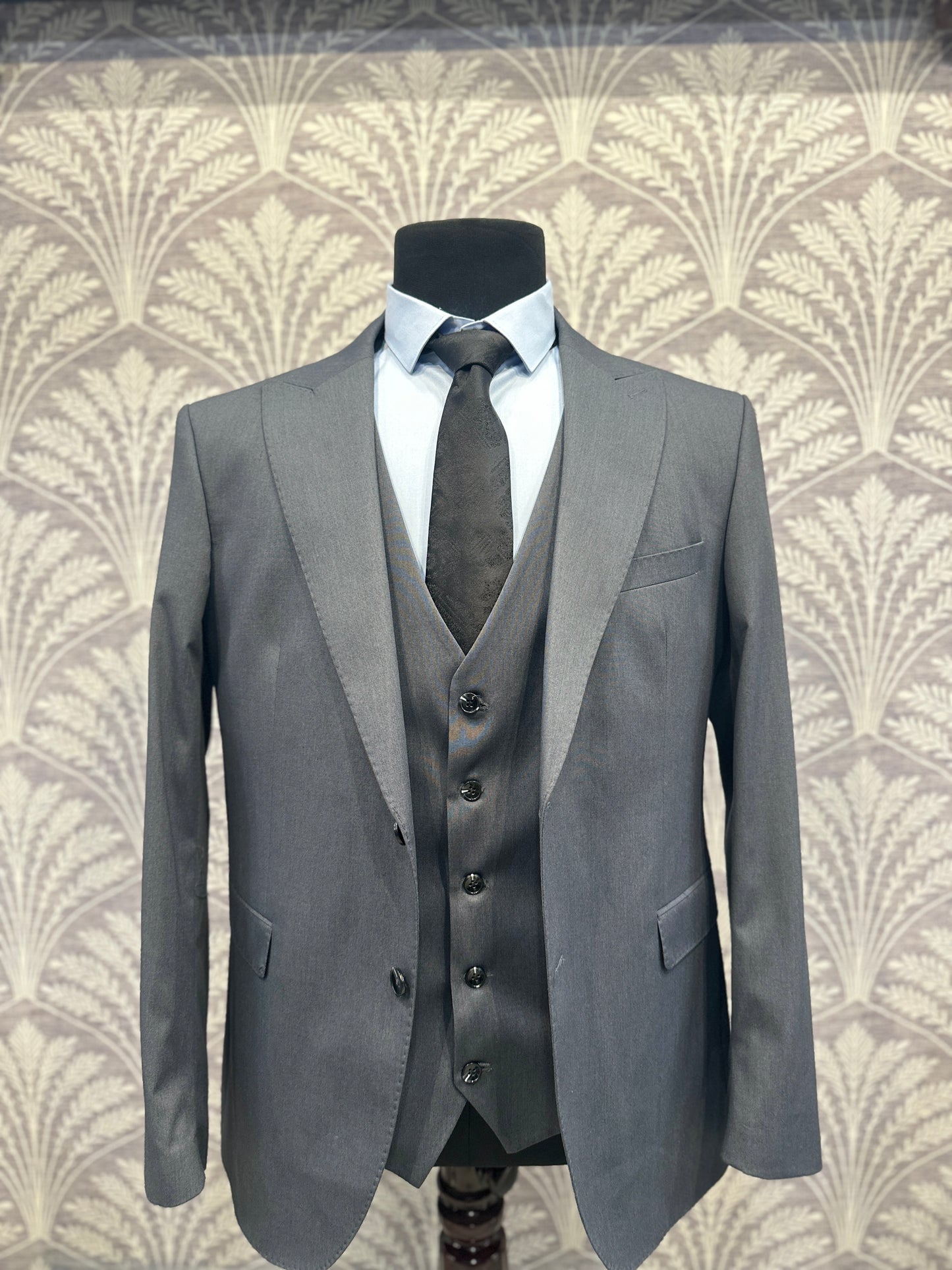 Charcoal Grey Slim Fit Three-Piece Suit (Imported)