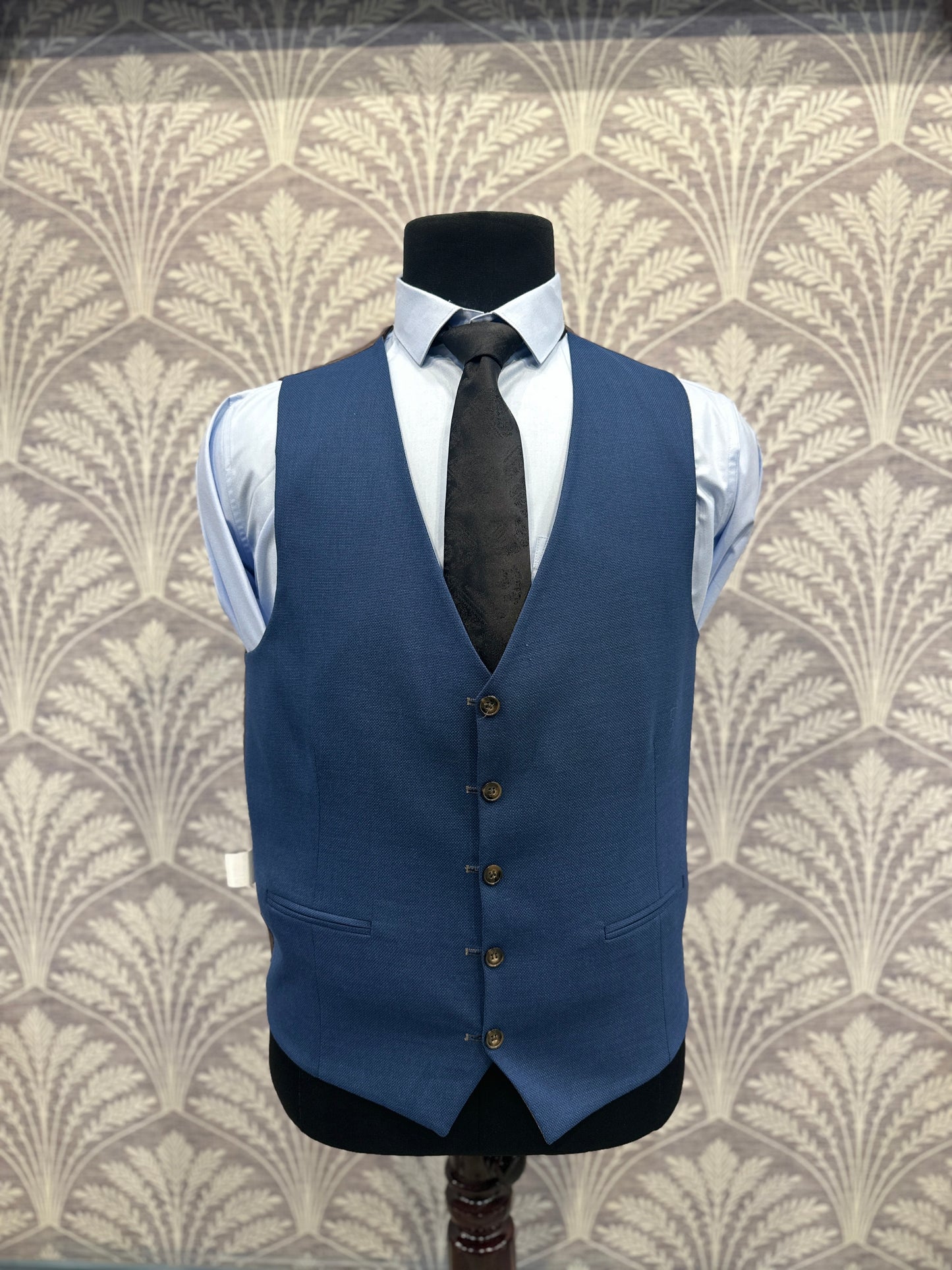 Beige Slim Fit Three-Piece Suit with Reversible Waistcoat
