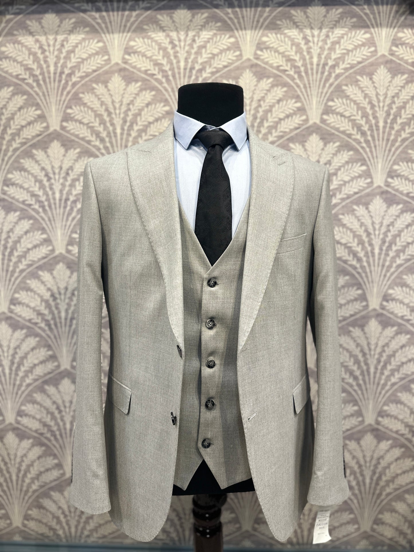 Ash Grey Slim Fit Three-Piece Suit (Imported)