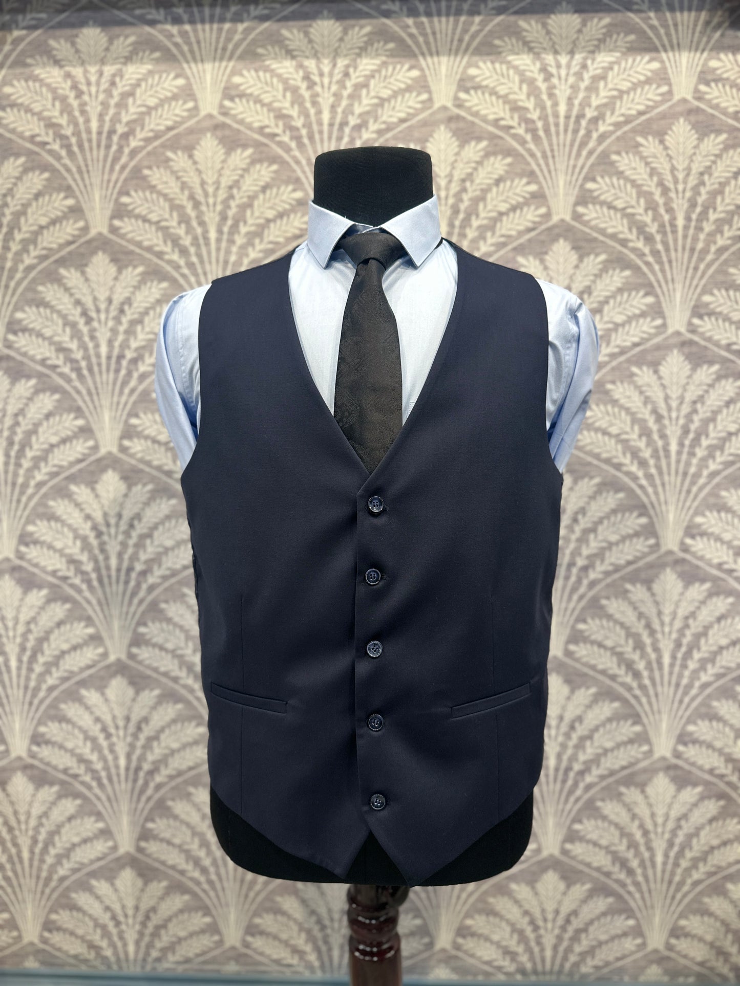 Dark Blue Slim Fit Three-Piece Suit (Imported)