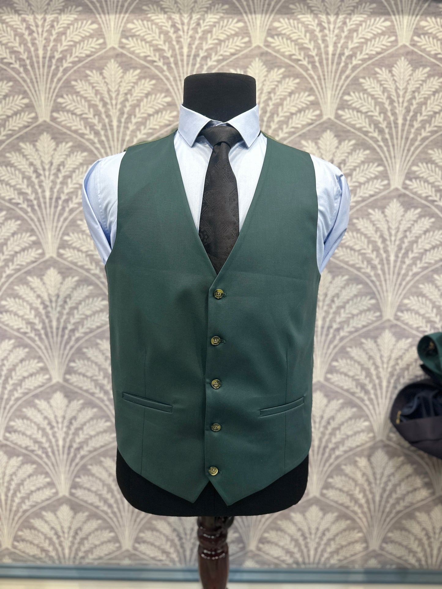 Forest Green Slim Fit 3-Piece Suit with Classic Waistcoat
