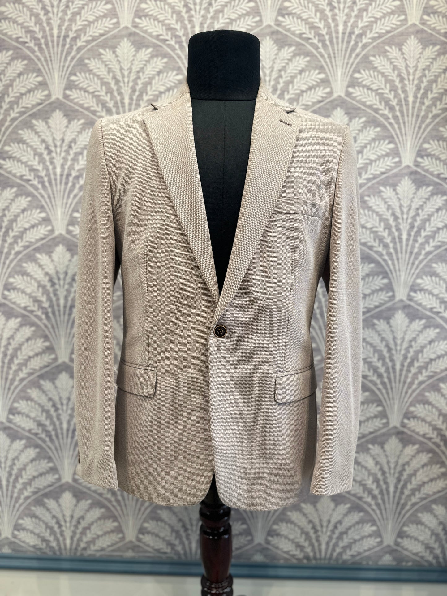 Pink Textured Slim Fit Blazer (Imported)