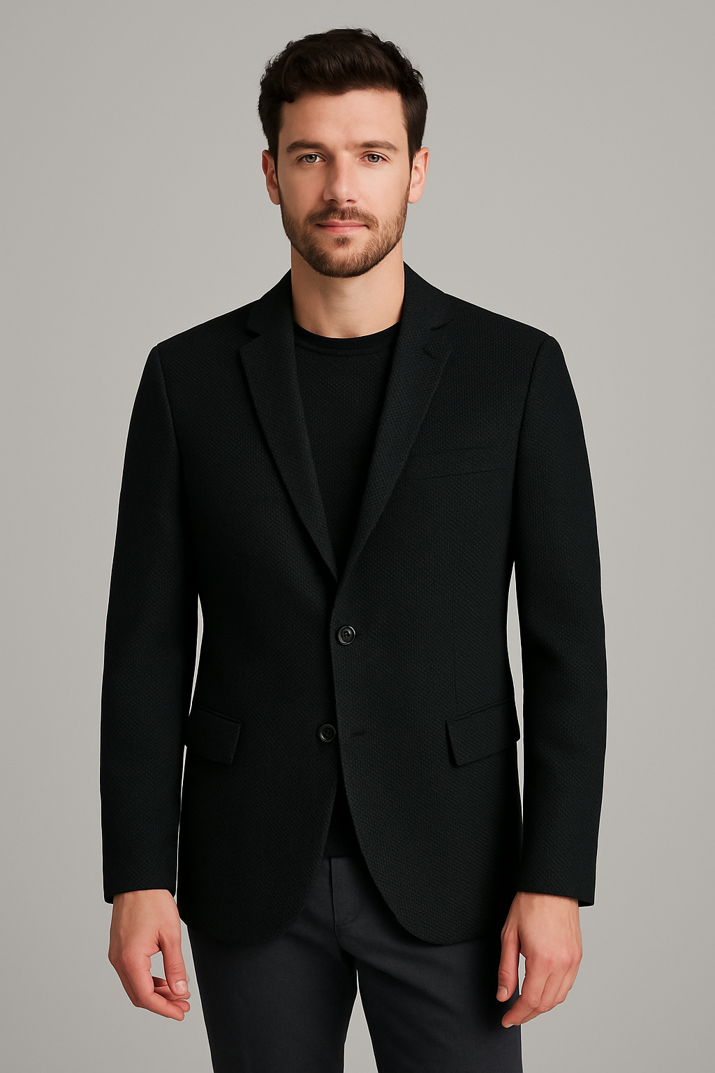 Slim Fit Black Solid Suit Blazer main image 0