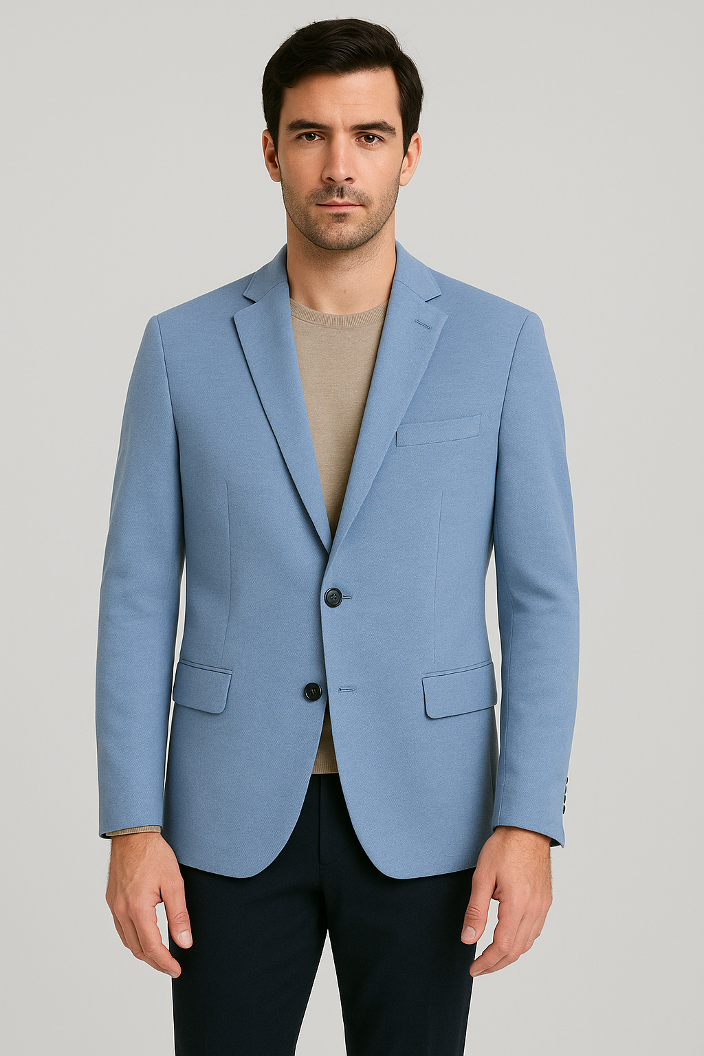 Light Blue Polka Dot Blazer Slim-fit (Imported) Falcon Suits Light Blue Polka Dot Blazer Slim-fit (Imported) Falcon Suits