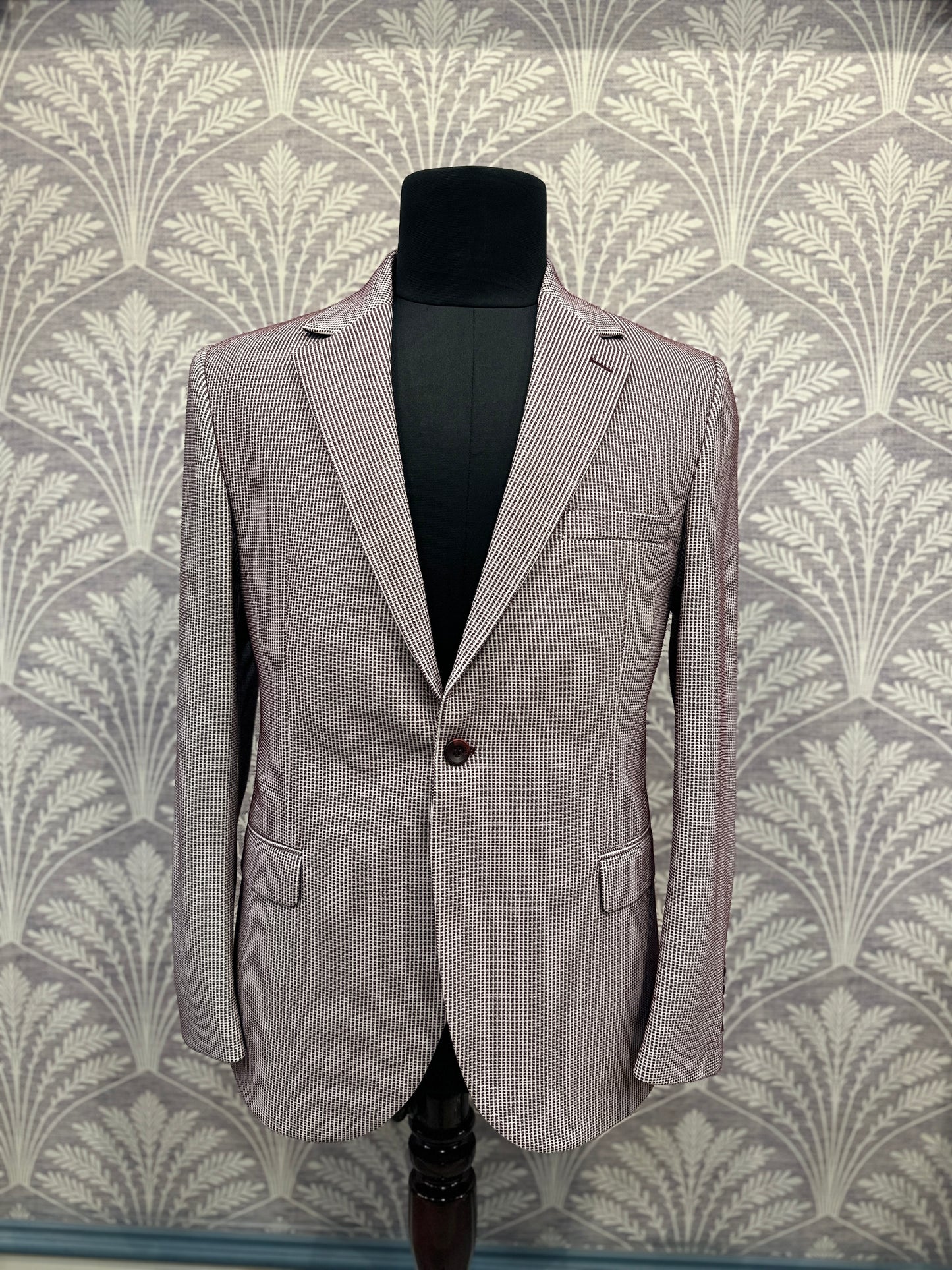 Cream Tweed Slim Fit Blazer (Imported)