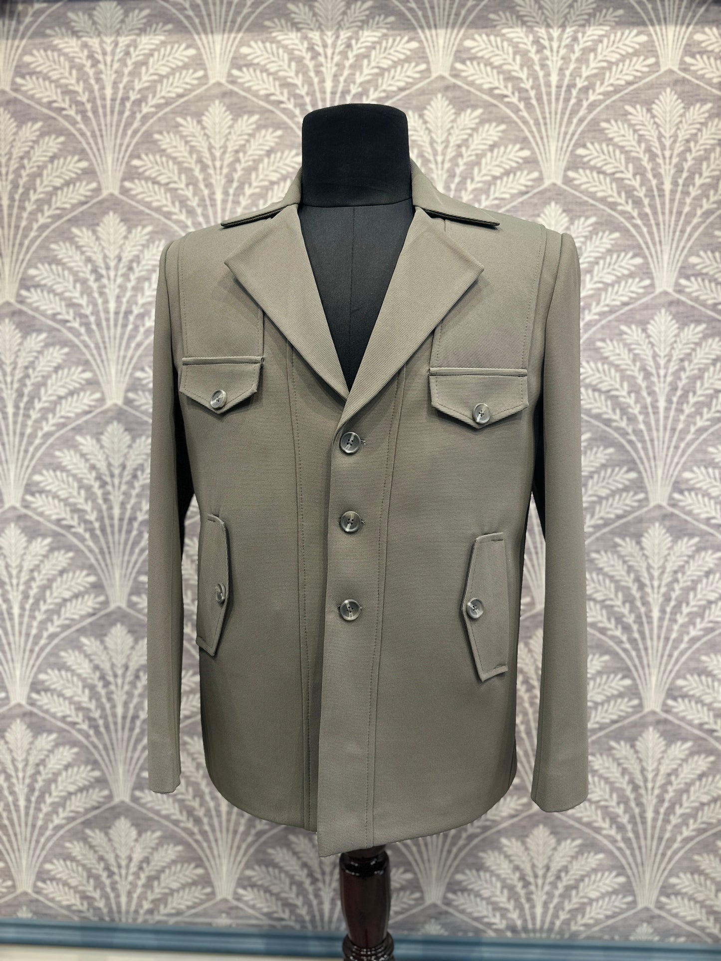 Grey Four-Pocket Utility Blazer – Regular Fit (Indian Collection)