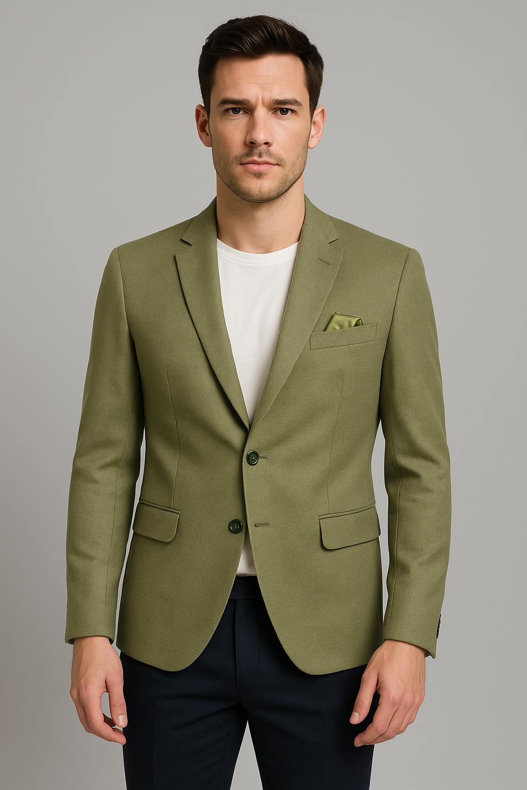Olive Green Blazer – Regular Fit (Indian Collection)