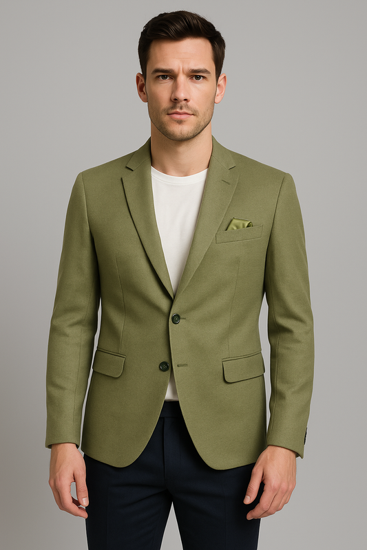 Olive Green Blazer – Regular Fit (Indian Collection)